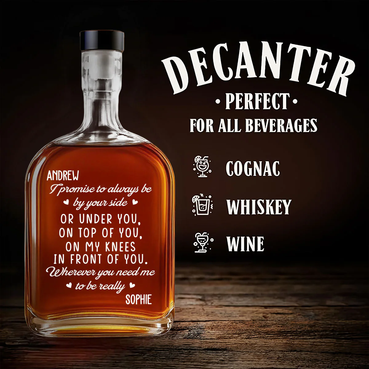 I Promise - Personalized Custom Spirits Decanter - Image 5