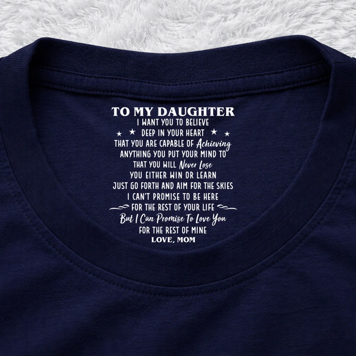 I Promise To Be Here - Personalized Custom Inside Neck Print T-shirt - Image 10