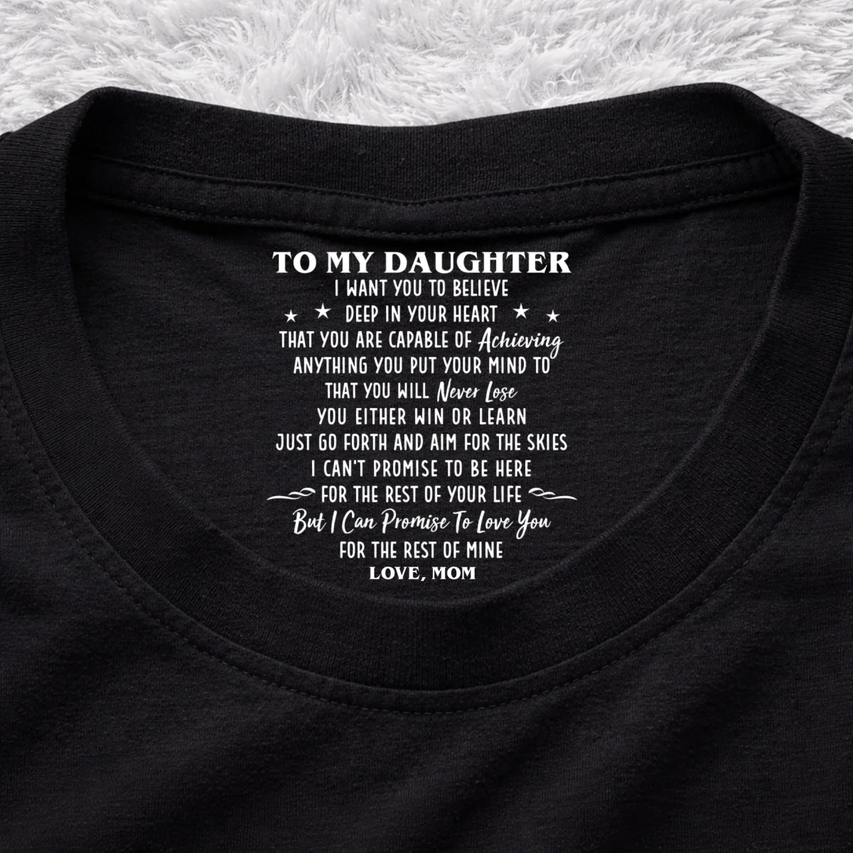 I Promise To Be Here - Personalized Custom Inside Neck Print T-shirt - Image 7