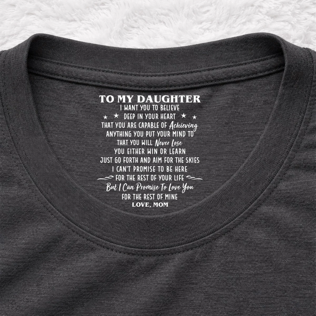 I Promise To Be Here - Personalized Custom Inside Neck Print T-shirt - Image 8