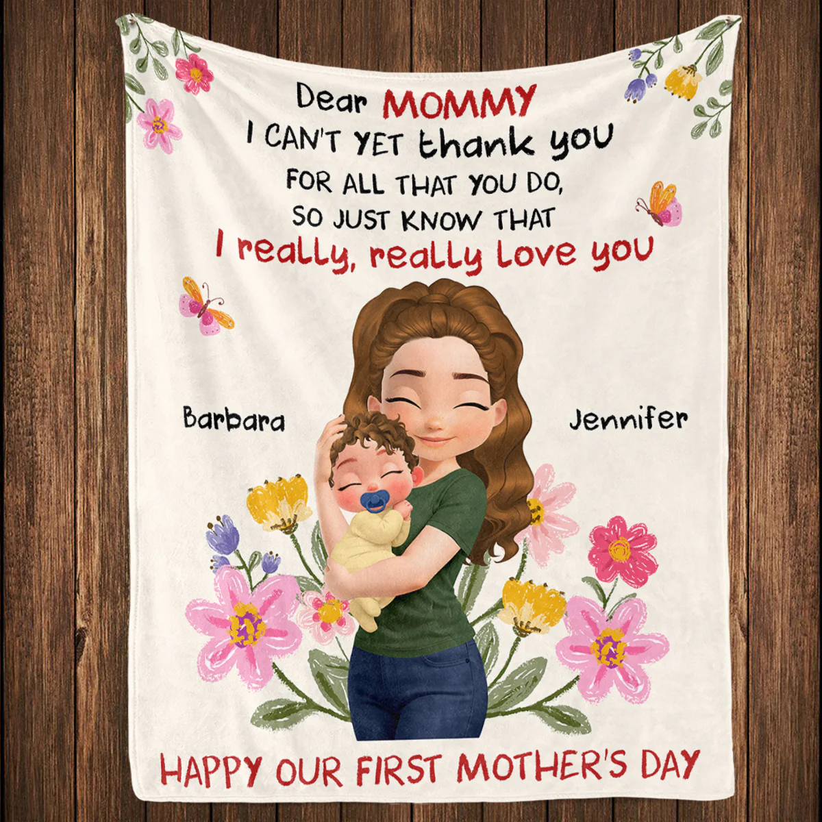 I Really Love You Mommy - Personalized Custom Fleece Blanket - Image 4
