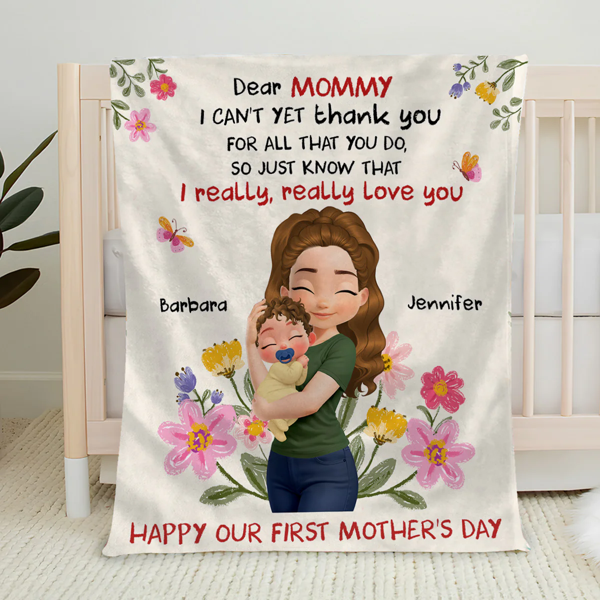 I Really Love You Mommy - Personalized Custom Fleece Blanket - Image 5
