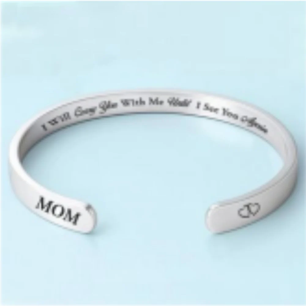 I Will Carry You With Me - Personalized Custom Bracelet Cuff - Image 7