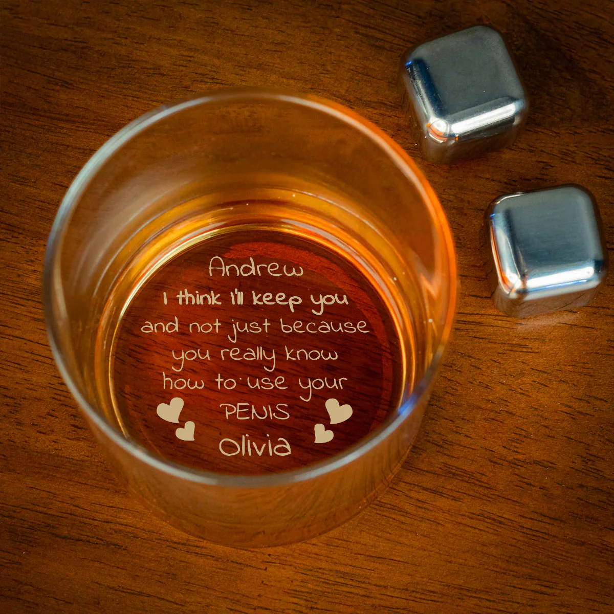 I Will Keep You - Personalized Custom Engraved Whiskey Glass - Image 2