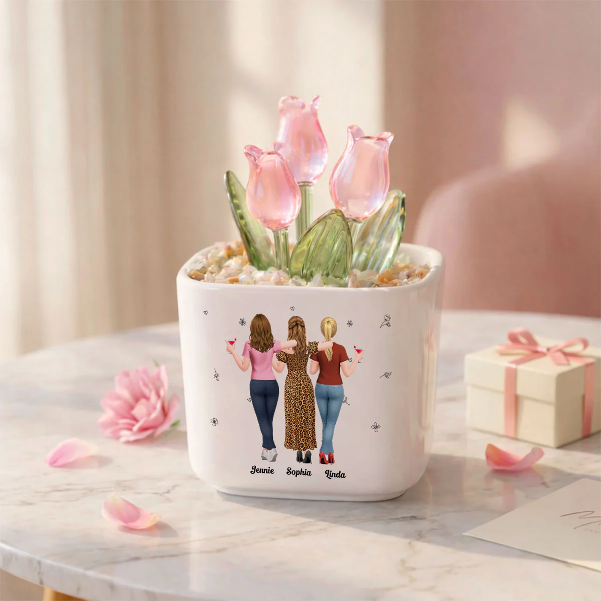 I Will Pick You After - Personalized Custom Glass Everlasting Tulips - Image 6