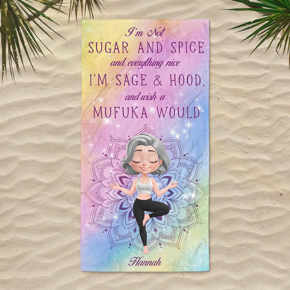 I Wish A Mufuka Would - Personalized Custom Beach Towel - Image 2