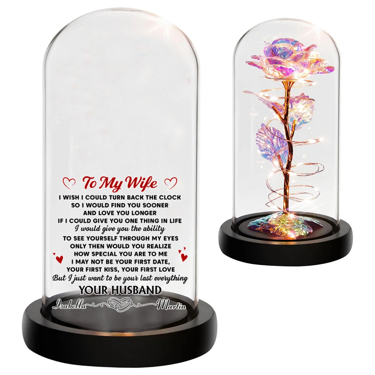 I Wish I Could Turn Back The Clock - Personalized Custom Sparkly Rose - Image 7