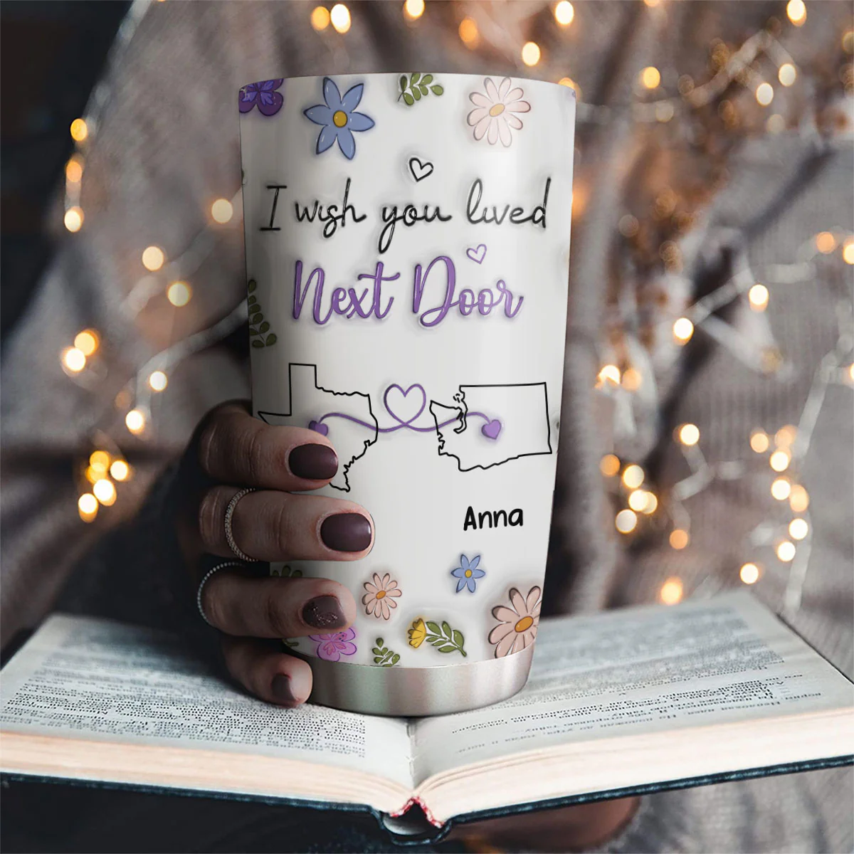 I Wish We Lived Closer More Friends Version - Personalized Custom 3D Inflated Effect Tumbler - Image 2