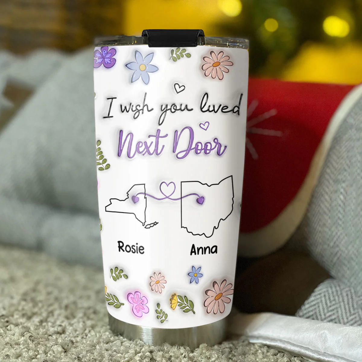 I Wish We Lived Closer - Personalized Custom 3D Inflated Effect Tumbler - Image 3