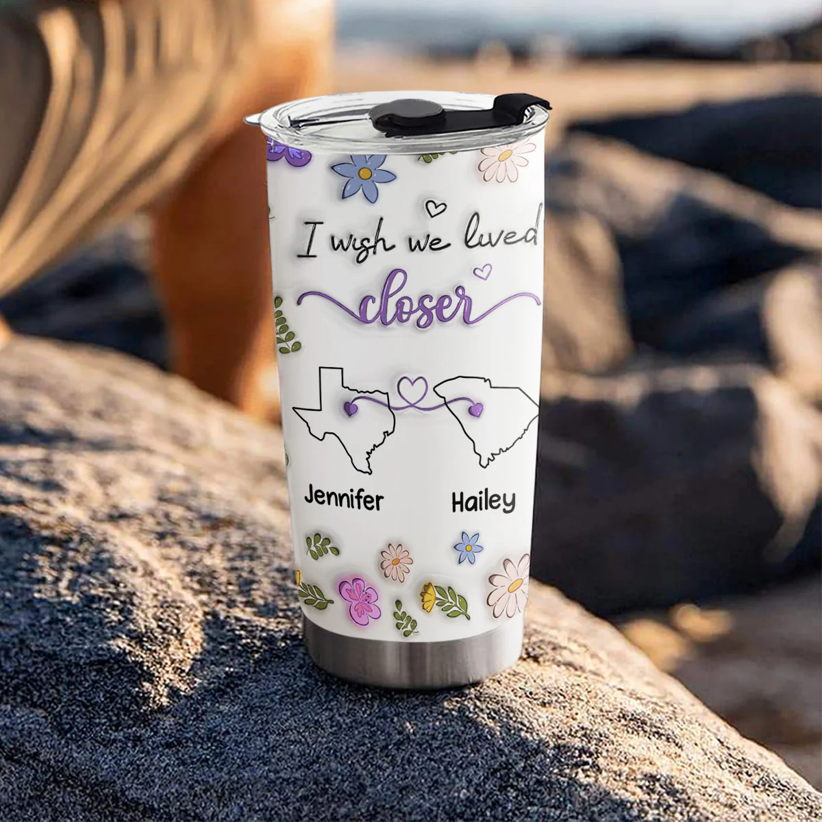 I Wish We Lived Closer - Personalized Custom 3D Inflated Effect Tumbler - Image 4