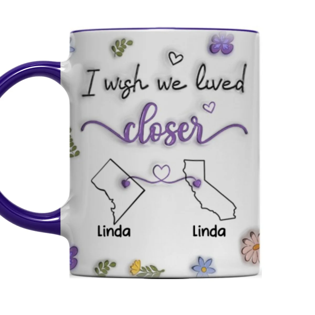 I Wish We Lived Closer - Personalized Custom Accent Mug - Image 9