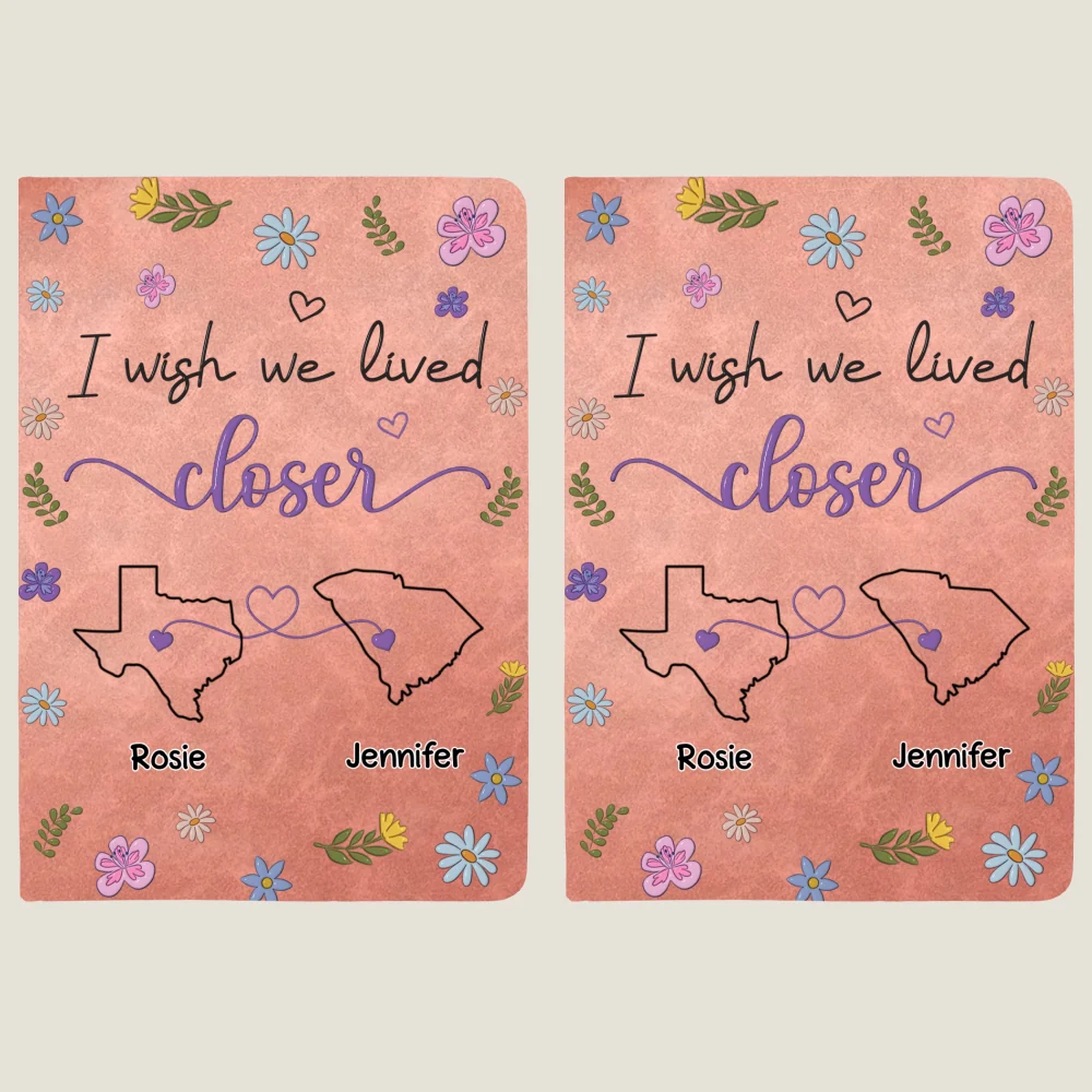 I Wish We Lived Closer - Personalized Custom Leather Journal - Image 10