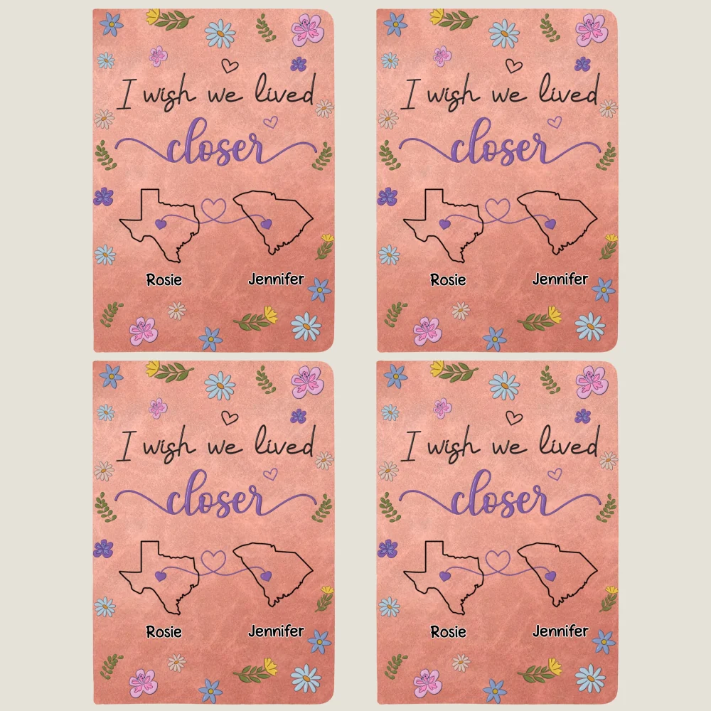 I Wish We Lived Closer - Personalized Custom Leather Journal - Image 12