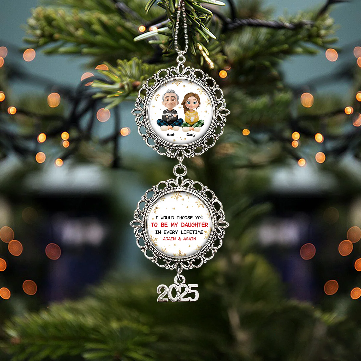 I Would Choose You To Be My Daughter - Personalized Custom Charming Ornament - Image 3