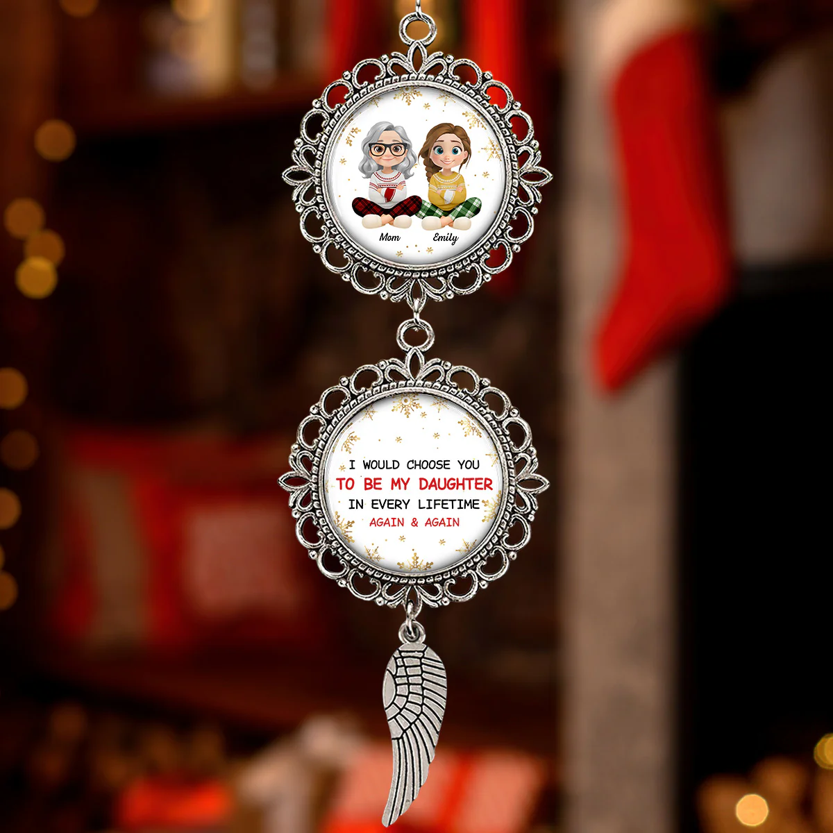 I Would Choose You To Be My Daughter - Personalized Custom Charming Ornament - Image 5