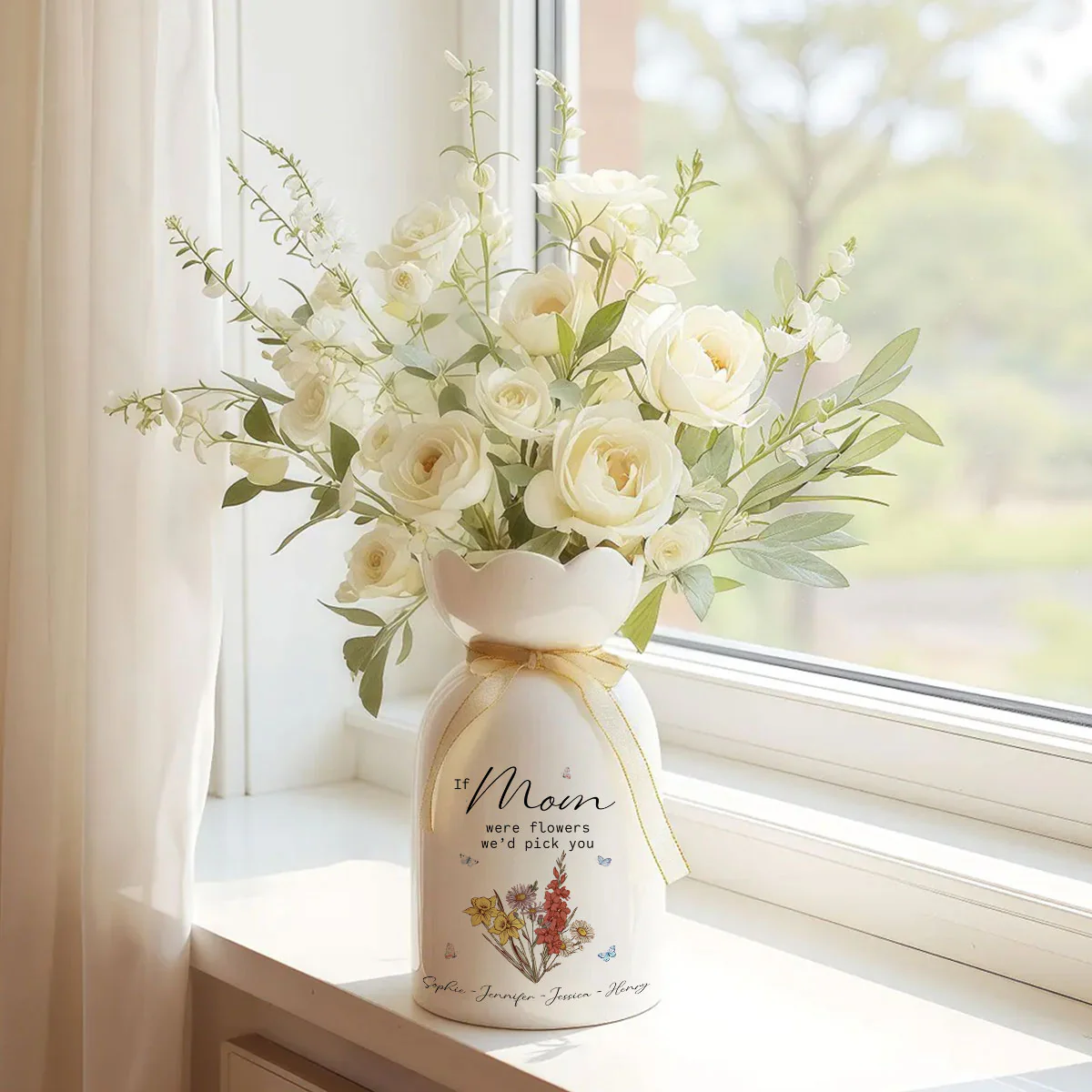 I Would Pick You - Personalized Custom Ribbon Tie Flower Vase - Image 2