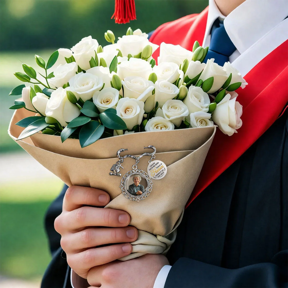 If Heaven Were Not So Far Away - Personalized Custom Graduation Tassel Pin - Image 6