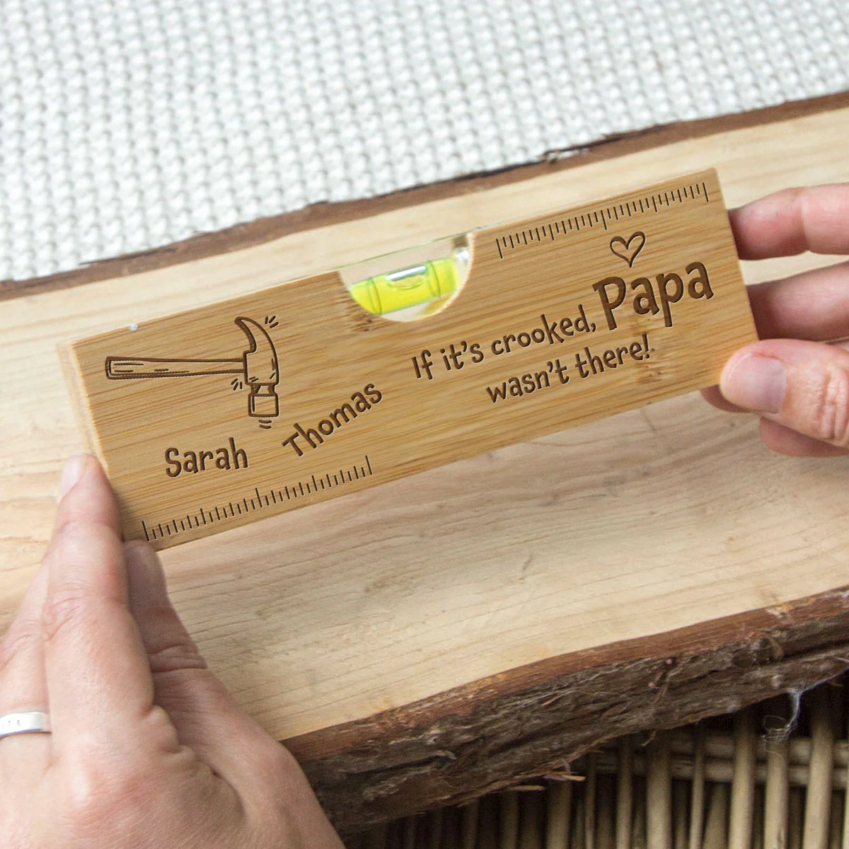 If It Is Crooked - Personalized Custom Engraved Wooden Spirit Level Bottle Opener - Image 3