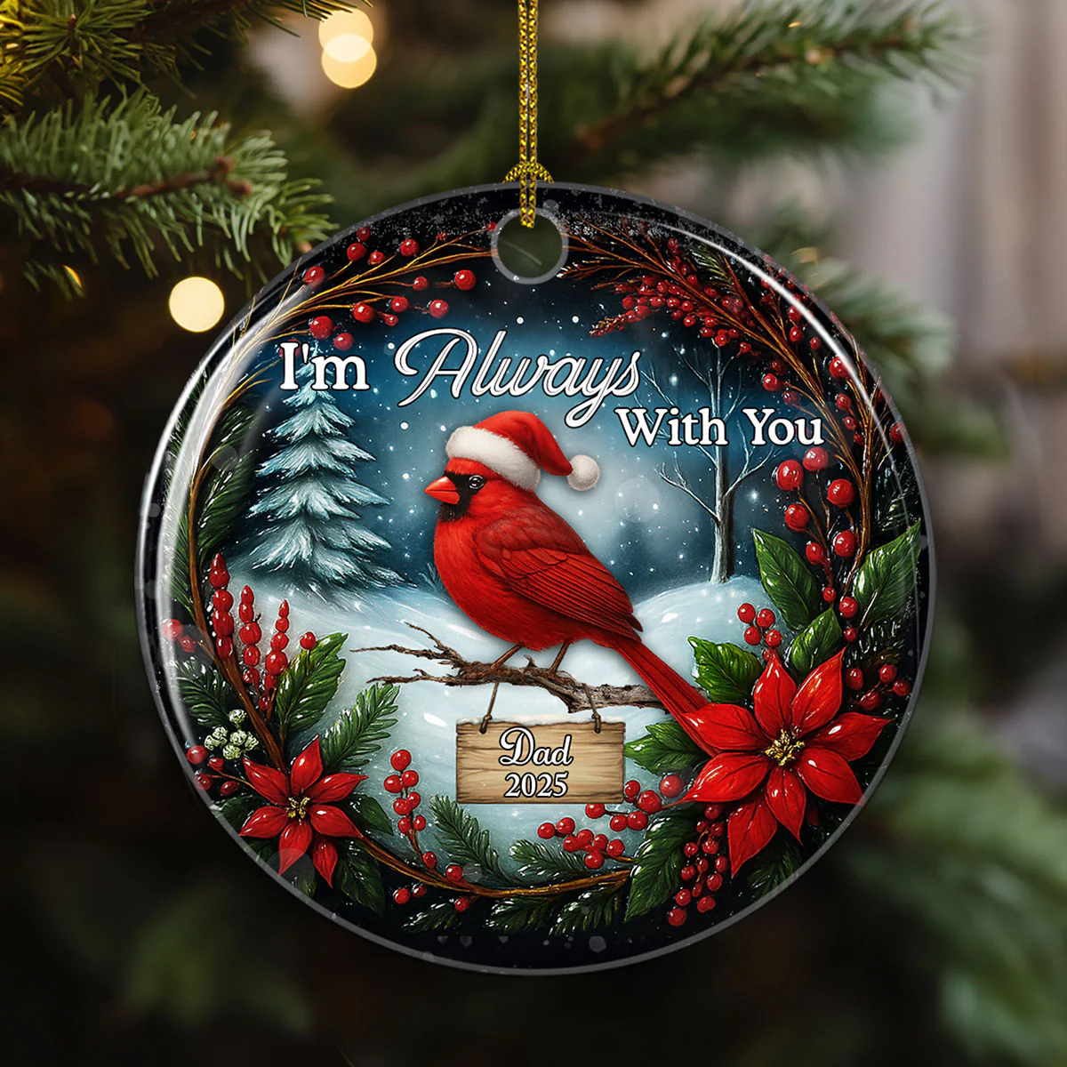 Im Always Near - Personalized Custom Ceramic Ornament - Image 2