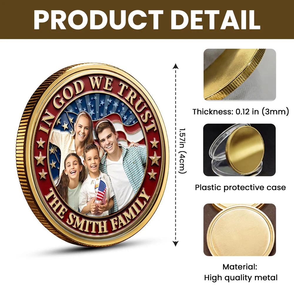 In God We Trust - Personalized Custom Commemorative Keepsake Coin - Image 2