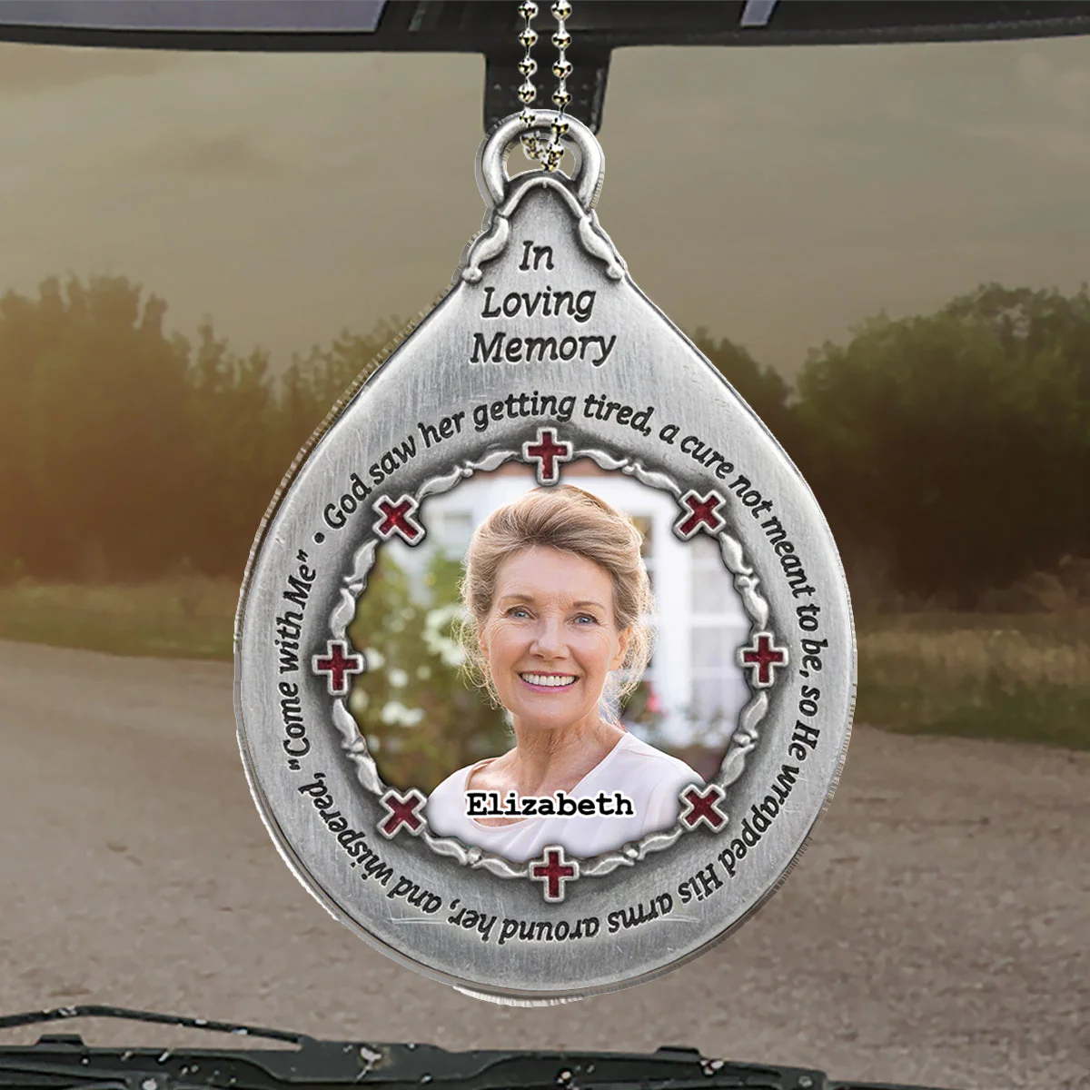 In His Arms - Personalized Custom 3D Effect Car Ornament - Image 4