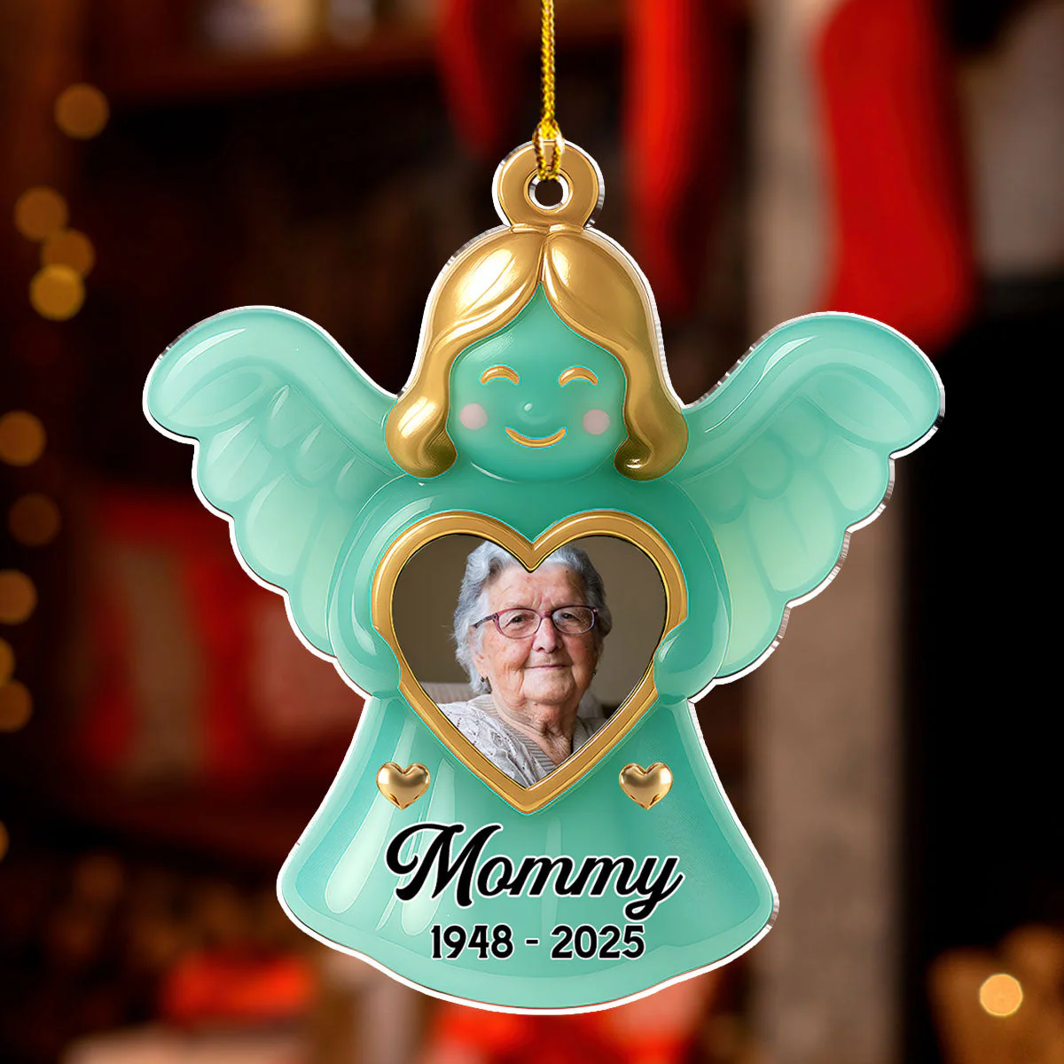 In The Arms Of The Angel - Personalized Custom Acrylic Ornament - Image 3