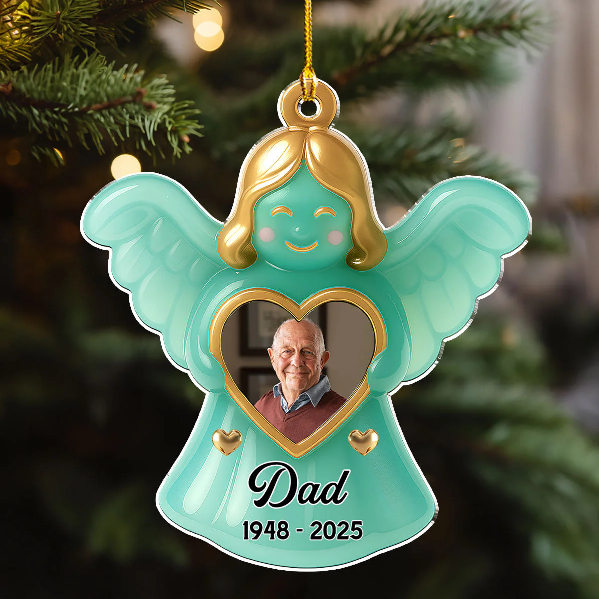 In The Arms Of The Angel - Personalized Custom Acrylic Ornament - Image 4