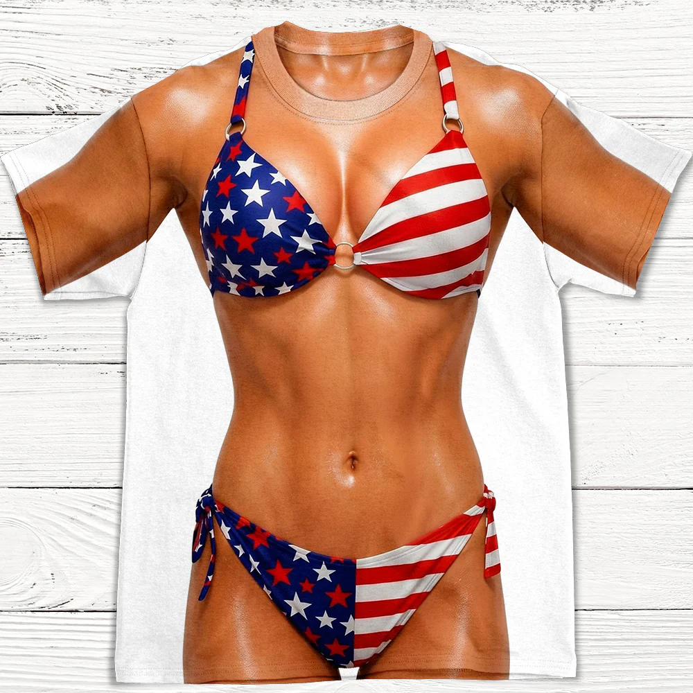 Independence Day Couple - Personalized Custom All-over-print T-shirt - Image 2