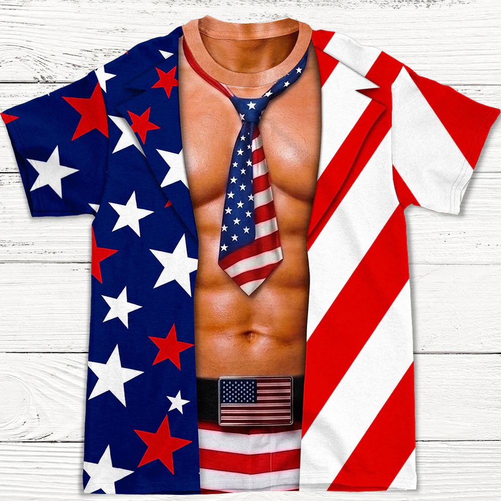Independence Day Couple - Personalized Custom All-over-print T-shirt - Image 4