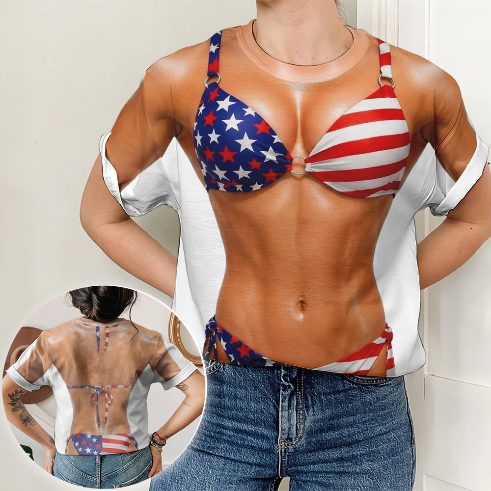 Independence Day Couple - Personalized Custom All-over-print T-shirt - Image 6