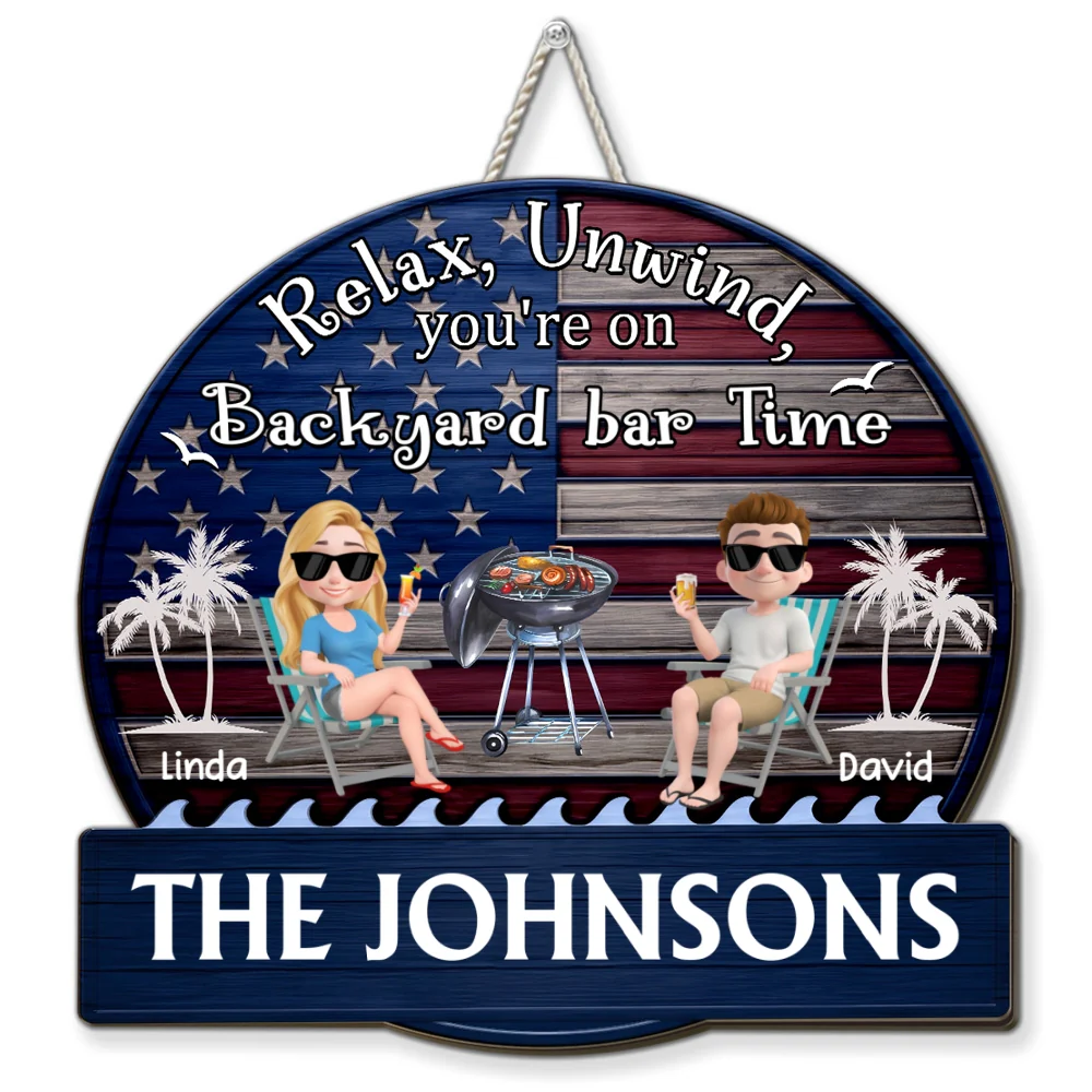 It Is Patio Time America - Personalized Custom Wood Sign - Image 7
