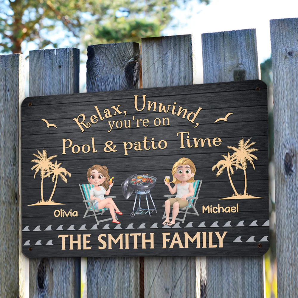 It Is Patio Time - Personalized Custom Metal Sign - Image 3