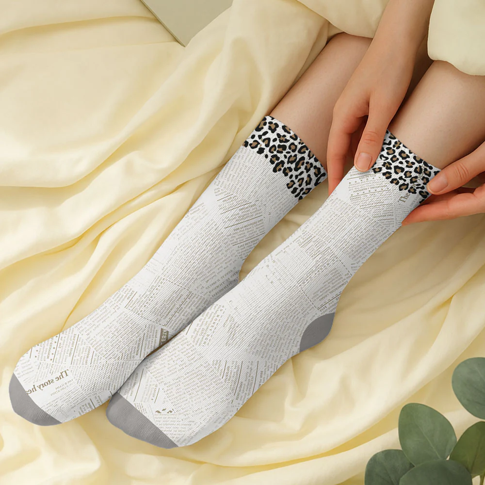 Just A Girl Loves Books - Personalized Custom Crew Socks - Image 2