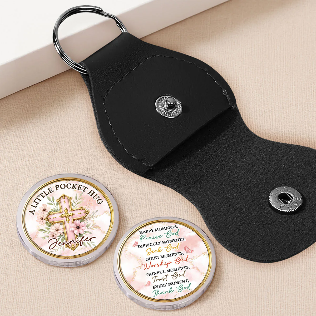 Just Believe In God - Personalized Custom Pocket Hug - Image 2