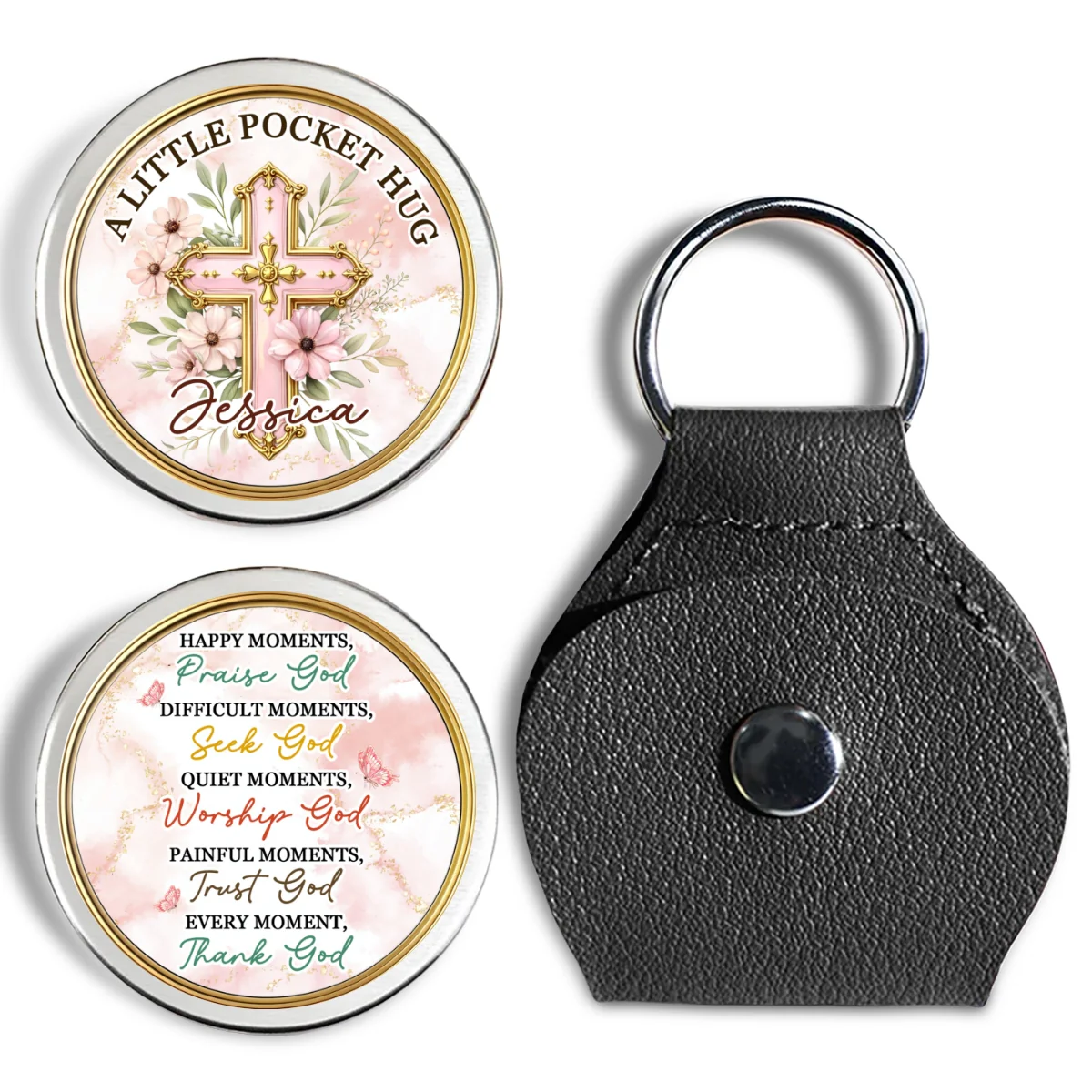 Just Believe In God - Personalized Custom Pocket Hug - Image 5