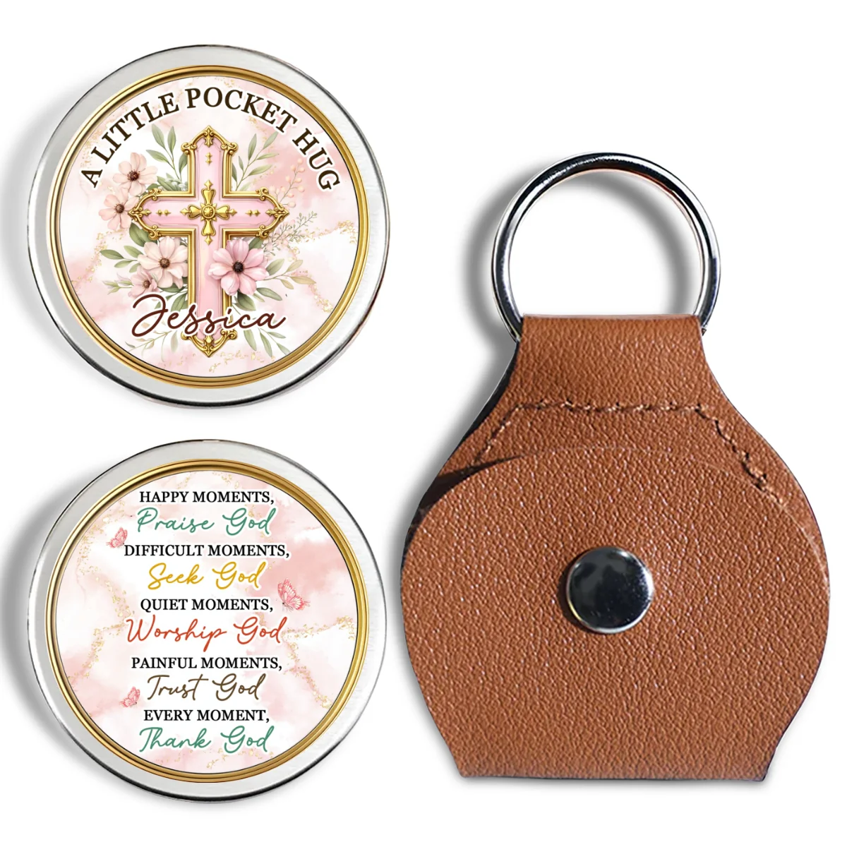 Just Believe In God - Personalized Custom Pocket Hug - Image 6