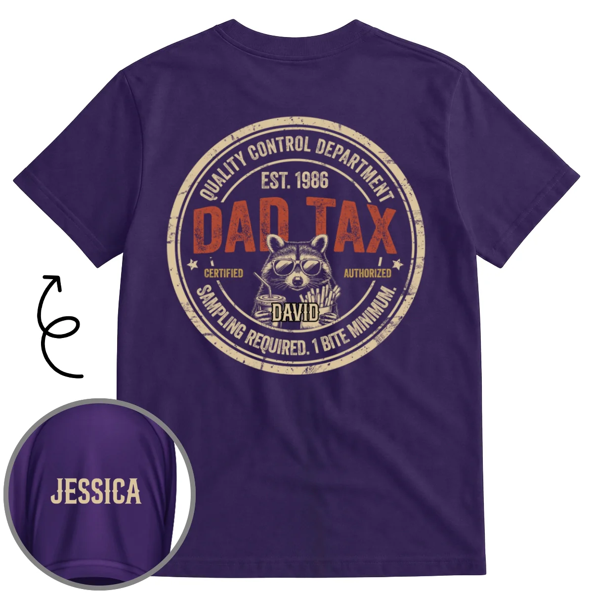 Just One Bite - Personalized Custom Shirt With Design On Sleeve - Image 8