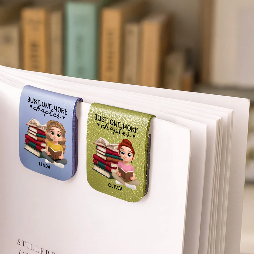 Just One More Chapter - Personalized Custom Leather Bookmark - Image 2