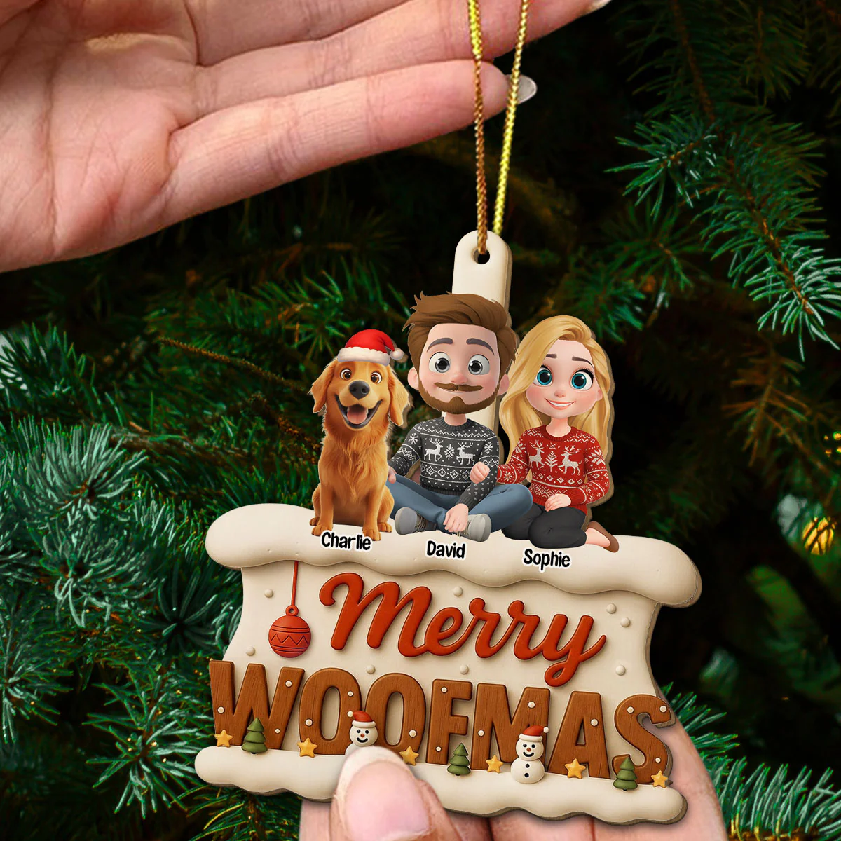 Just Want To Be Lazy - Personalized Custom 3D Effect Wood Ornament - Image 3