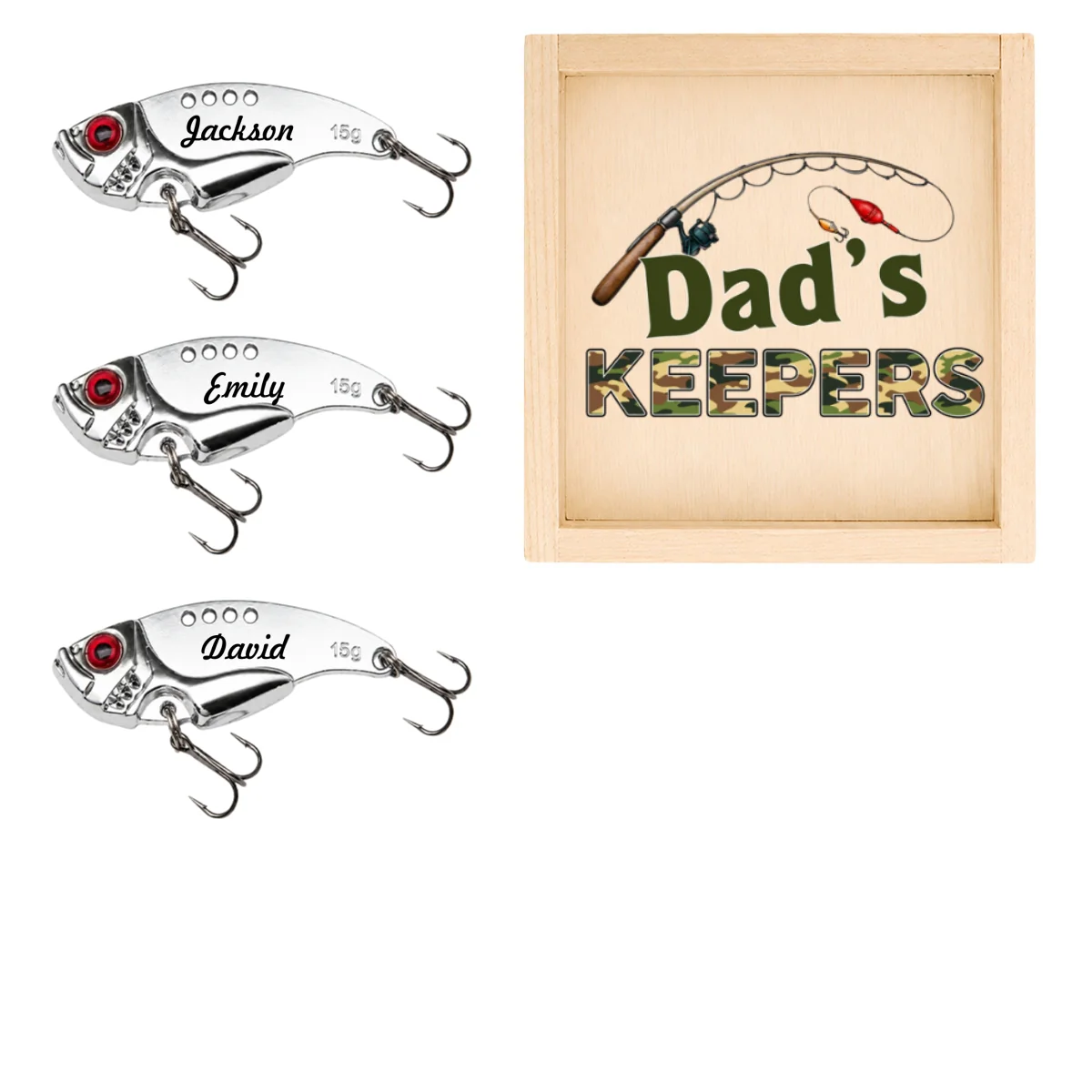 Keeper Of Dad Grandpa - Personalized Custom Fishing Lure - Image 12