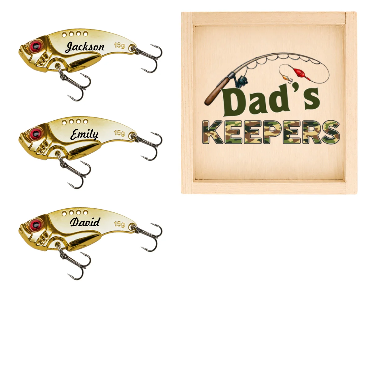 Keeper Of Dad Grandpa - Personalized Custom Fishing Lure - Image 13
