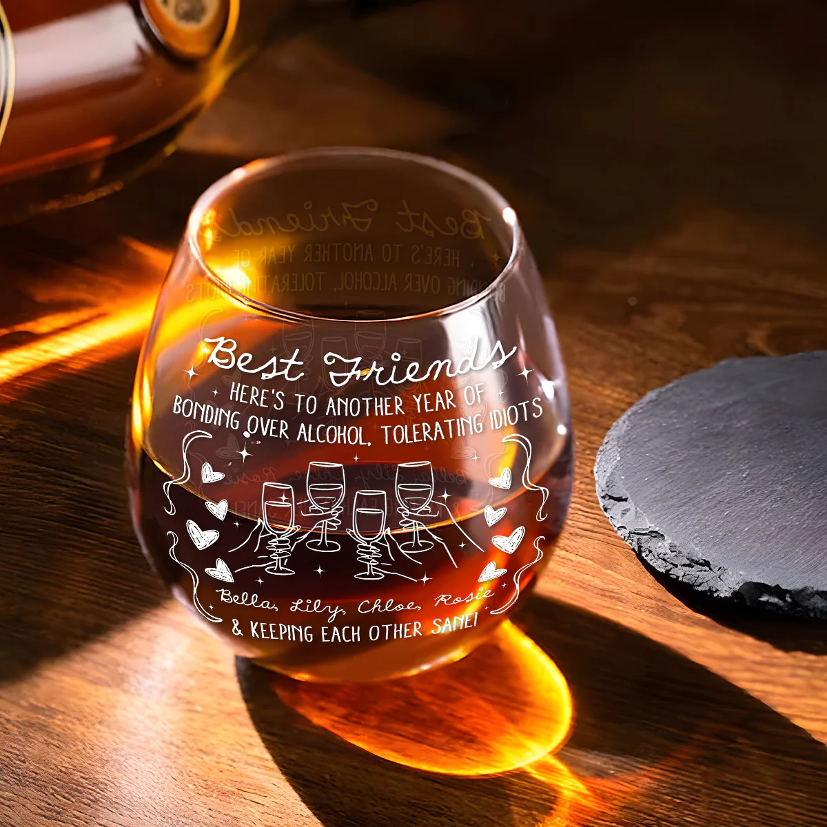 Keeping Each Other Sane - Personalized Custom Wine Glass - Image 2