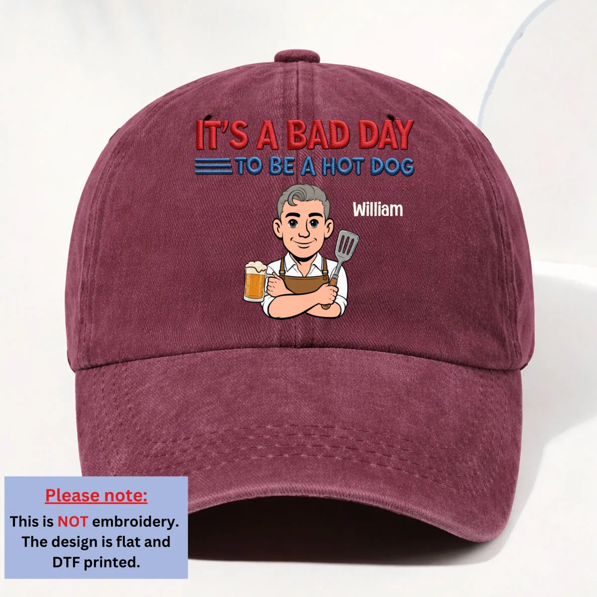 Ketchup Cannot Save You - Personalized Custom Vintage Washed Denim Cap - Image 10