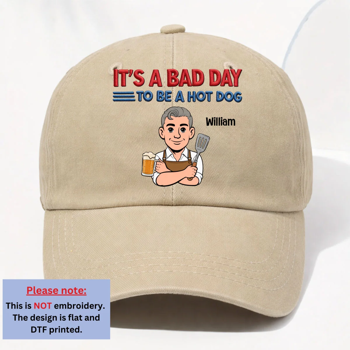 Ketchup Cannot Save You - Personalized Custom Vintage Washed Denim Cap - Image 11