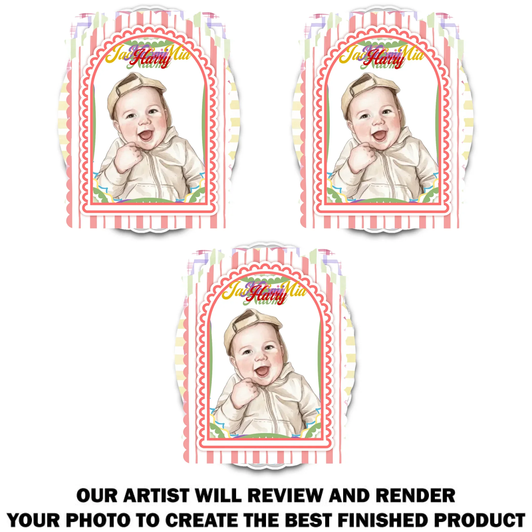 Kid Photo Watercolor - Personalized Custom Acrylic Fridge Magnet - Image 10