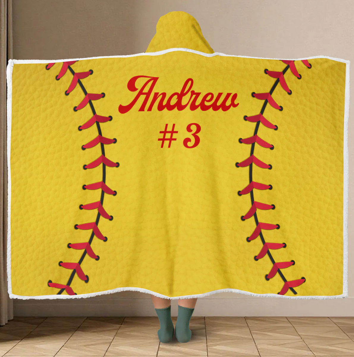 Kids Player Sports - Personalized Custom Hooded Blanket