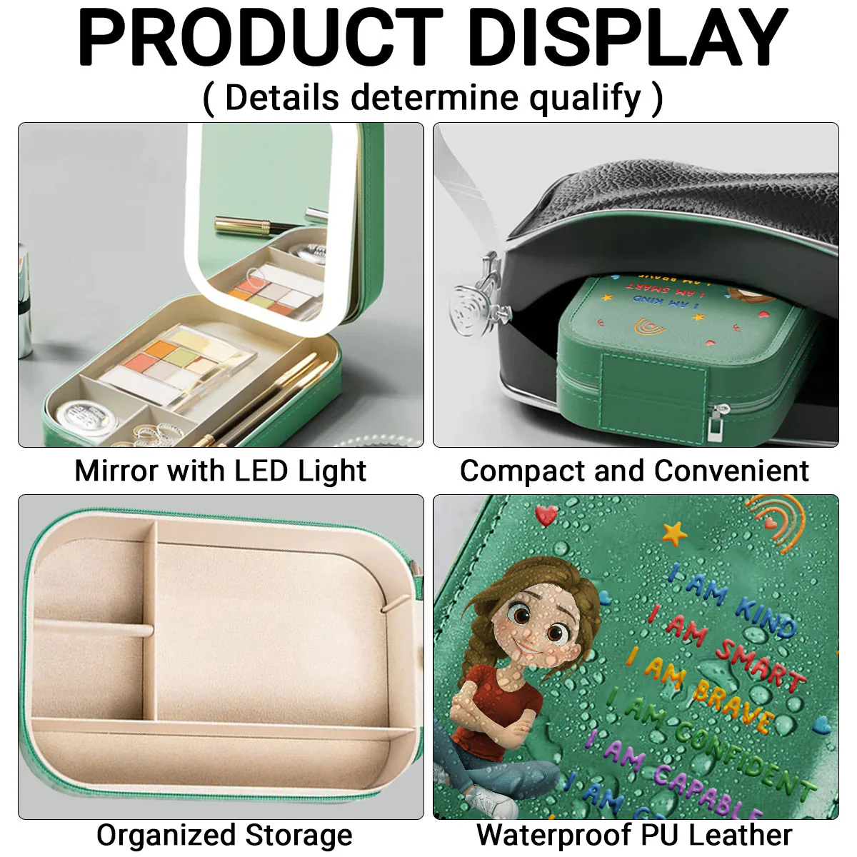 Kind Smart Loved Cartoonize - Personalized Custom Jewelry Box With LED Mirror - Image 5