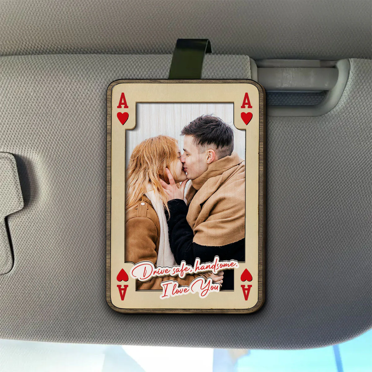 King And Queen Of Hearts - Personalized Custom Car Visor Clip