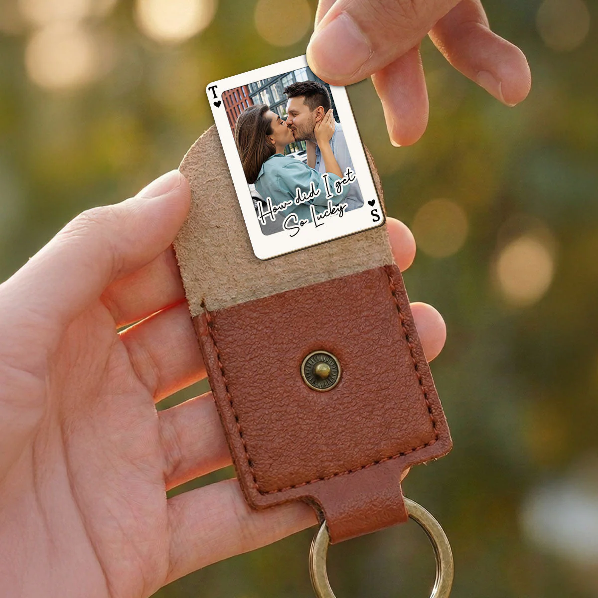 King And Queen Of Hearts - Personalized Custom Wooden Pocket Hug - Image 3