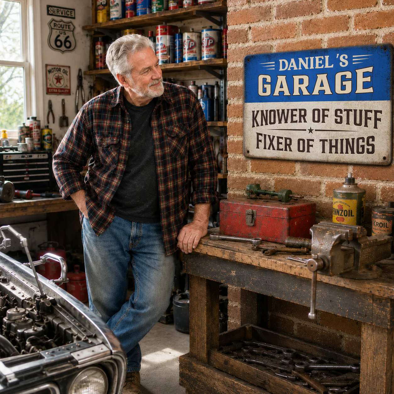 Knower And Fixer - Personalized Custom Metal Sign - Image 3